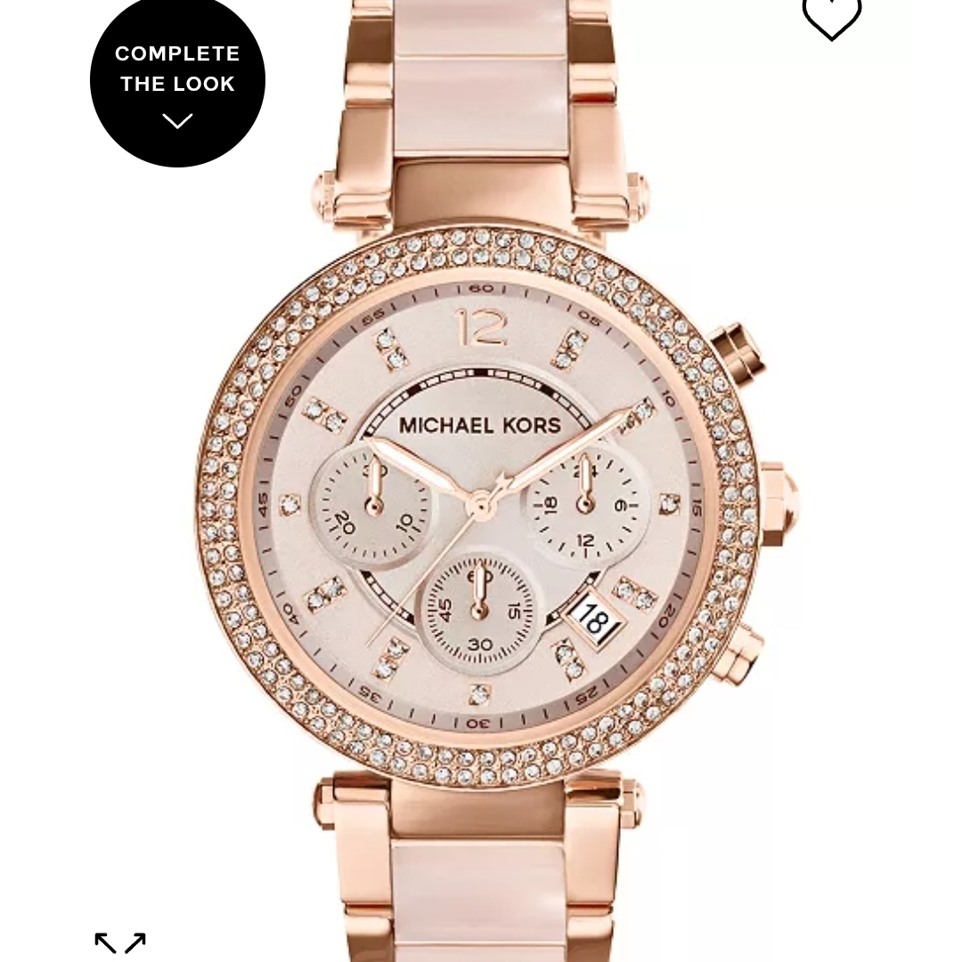 Michael Kors Gold Chronograph Watch With Crystal Accents